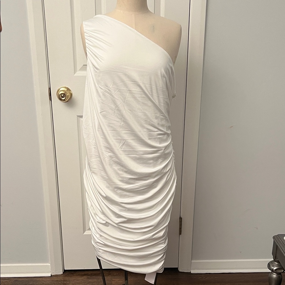 Bodycon Asymmetrical Ruched One-Shoulder Dress